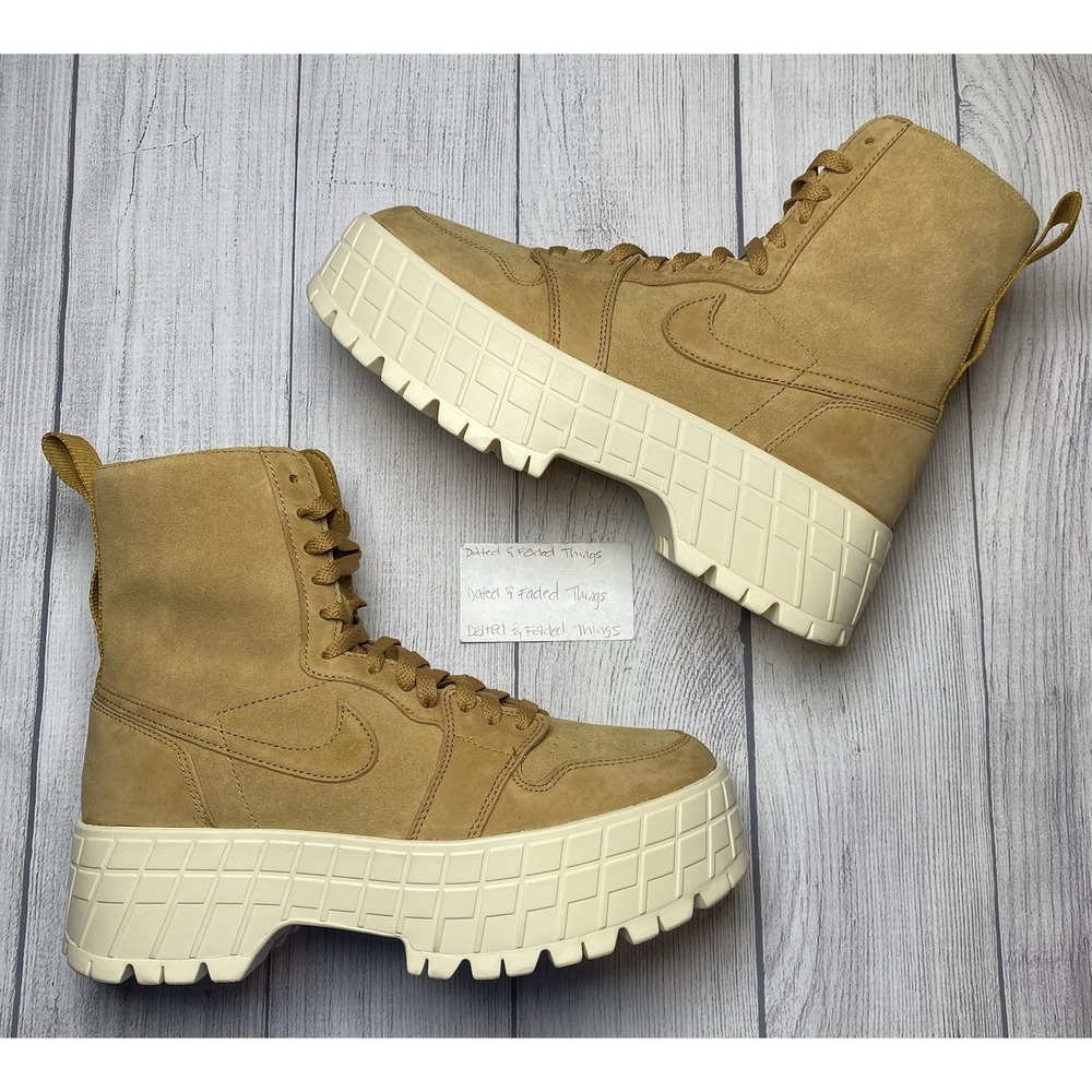 *NEW Women Size 10 Nike Air Jordan 1 Brooklyn Boots "Wheat Muslin" FJ5737-700